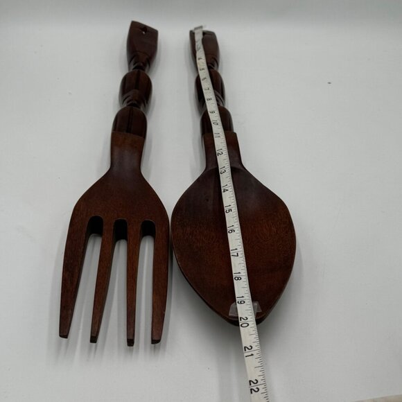 Vintage Large 20" Hand Carved Wood Fork Spoon Dining Kitchen Wall Décor large ti - Picture 9 of 10
